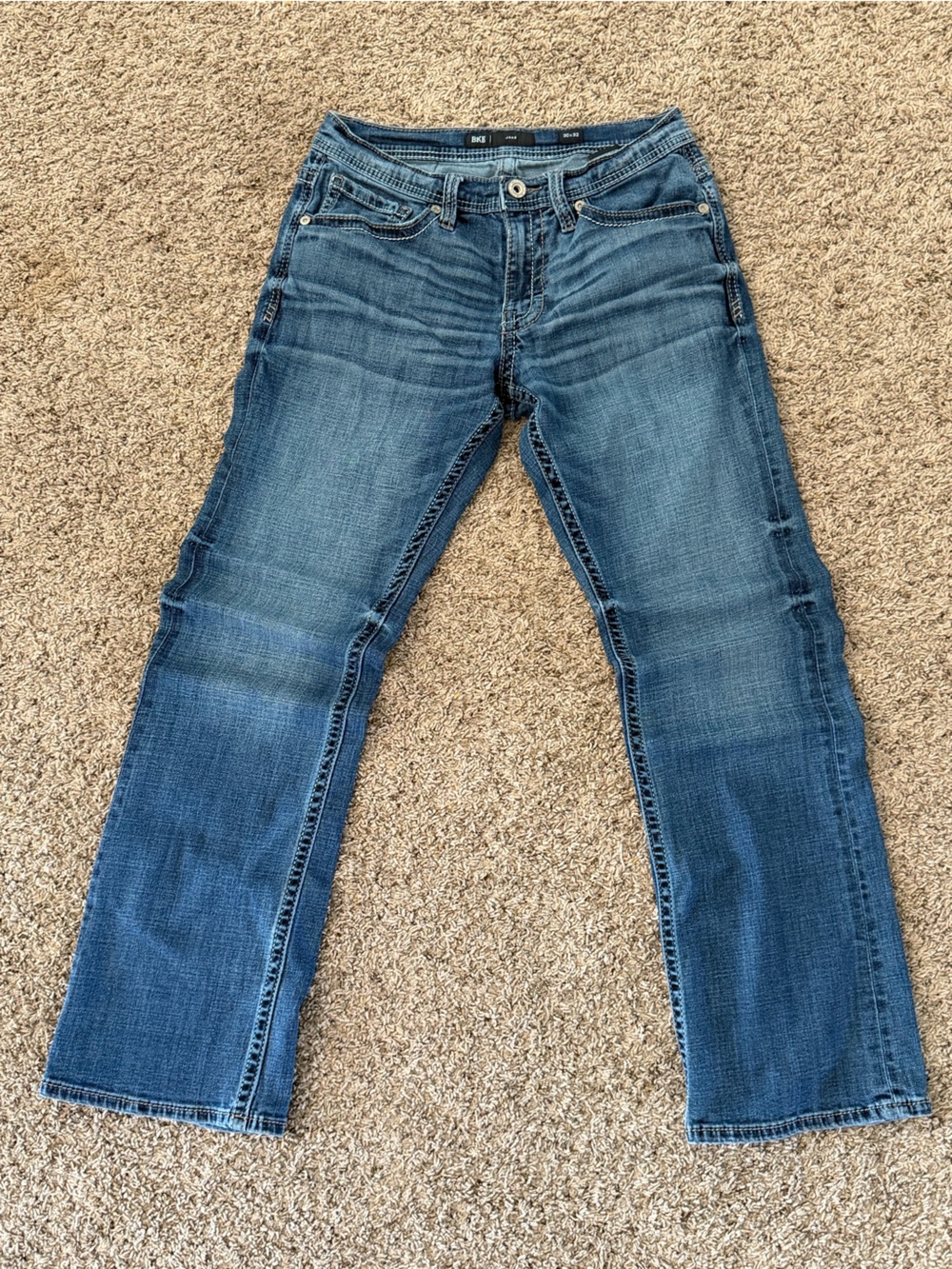 BKE Men's Medium Blue Boot Cut Jake Jeans
